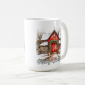 Happy Holidays Decorative Country House Kaffeetasse (VorderseiteRechts)