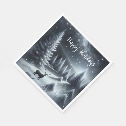 Happy Holidays Dee im Winterwald Serviette (Ecke)