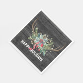 Happy Holidays Deer Antlers with Lights Serviette (Ecke)