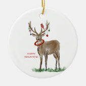 Happy Holidays Deer Ornament (Vorne)