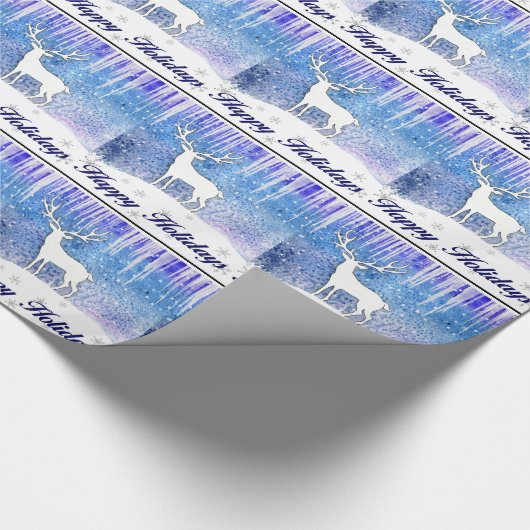Happy Holidays Deer Scene Geschenkpapier (Ecke)