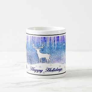 Happy Holidays Deer Scene Kaffeetasse