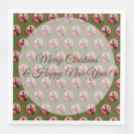 Happy Holidays, Deer Watercolor Paper Napkin Serviette