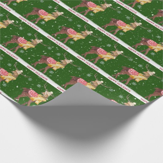 Happy Holidays Dei in Snowflakes Geschenkpapier (Ecke)