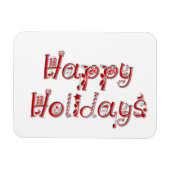 Happy Holidays Dekorierter Text Magnet (Horizontal)