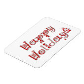 Happy Holidays Dekorierter Text Magnet (Linke Seite)