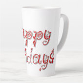 Happy Holidays Dekorierter Text Milchtasse (Rechte Ecke)