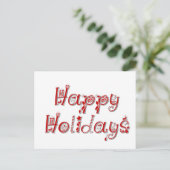 Happy Holidays Dekorierter Text Postkarte (Stehend Vorderseite)