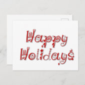 Happy Holidays Dekorierter Text Postkarte (Vorne/Hinten)