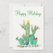 Happy Holidays Desert Cactus Southwest Feiertagskarte (Vorderseite)
