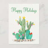 Happy Holidays Desert Cactus Southwest Feiertagspostkarte (Vorderseite)