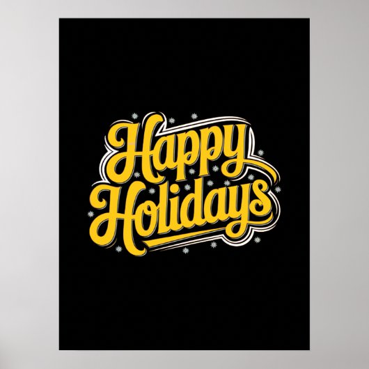 Happy Holidays Digital Graphic Art Poster (Vorne)