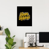 Happy Holidays Digital Graphic Art Poster (Heimbüro)