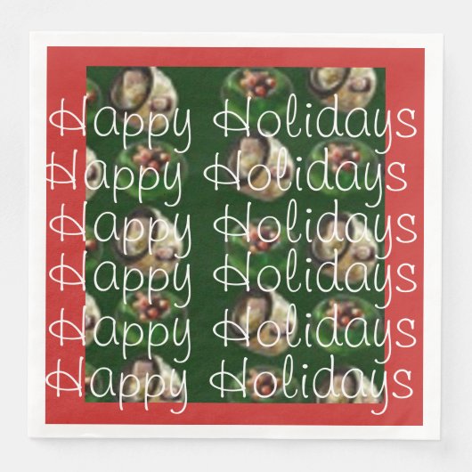 Happy Holidays Dinner Napkin Serviette (Vorderseite)