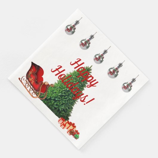 Happy Holidays Dinner Napkins Serviette (Ecke)