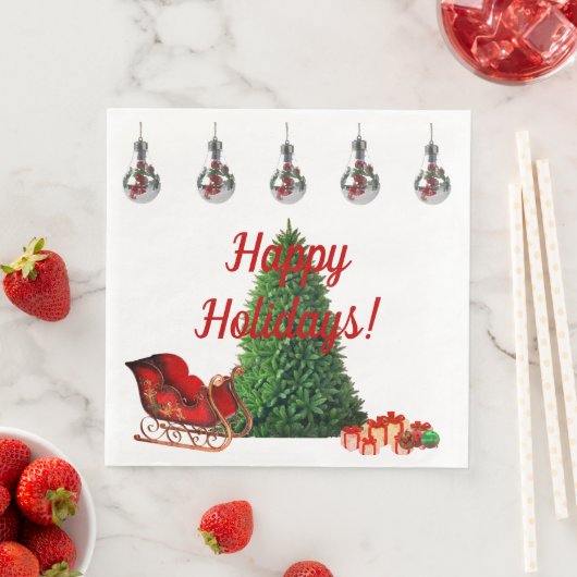 Happy Holidays Dinner Napkins Serviette (Beispiel)