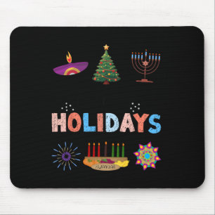 Happy Holidays Diwali Kwanzaa Hanukkah Weihnachten Mousepad