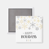 Happy Holidays Doodle Winter Saison Snowflake Art Magnet (Vorderseite/Rückseite)