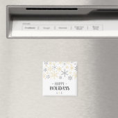Happy Holidays Doodle Winter Saison Snowflake Art Magnet (In Situ (Geschirrspüler))
