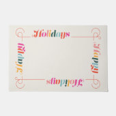 Happy Holidays Doormat Retro Weihnachtsmatte Fußmatte (Vorderseite)