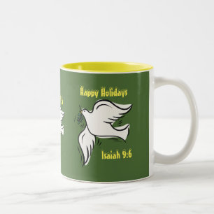 Happy Holidays Dove Anpassen Weihnachten Zweifarbige Tasse