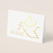 Happy Holidays Dove Peace Liebe Hope Modern 1 Foto Folienkarte (Vorderseite)