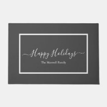 Happy Holidays dunkelgraue weiße Familienname