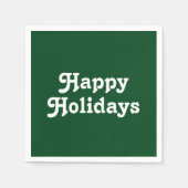 "Happy Holidays", dunkelgrünes Whitepaper Serviette (Vorderseite)