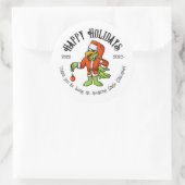 Happy Holidays Eagle Grinch Educator Runder Aufkleber (Tasche)