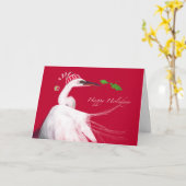 Happy Holidays Egret Karte (Gelbe Blume)