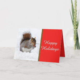 Happy Holidays   Eichhörnchen-Grußkarte Feiertagskarte