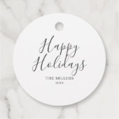 Happy Holidays Einfach Minimalistisch Geschenkanhänger (Rückseite)