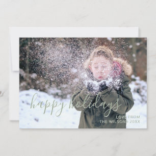 Happy Holidays Einfache Skriptkids Foto-Karte Feiertagskarte