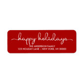 Happy Holidays Einfaches, rotes Händeschrift (Vorne)
