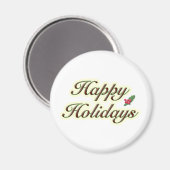 Happy Holidays Einfaches Text Magnet (Vorderseite/Rückseite)