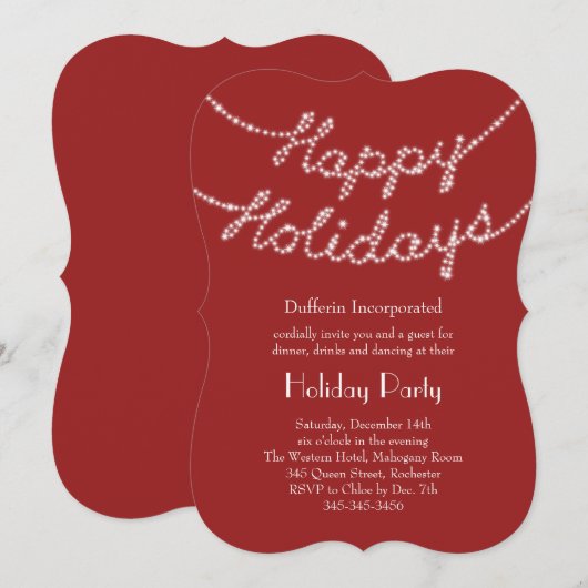 Happy Holidays Einladung (Vorne/Hinten)