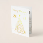 Happy Holidays elegant anpassbar Folienkarte (Vorderseite)