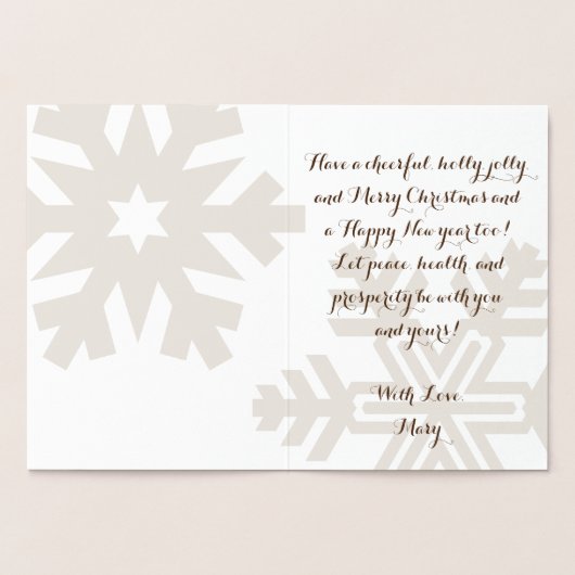 Happy Holidays elegant anpassbar Folienkarte (Innenseite)