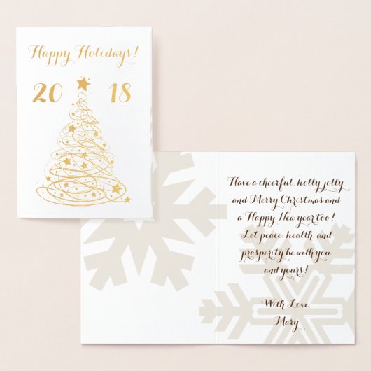 Happy Holidays elegant anpassbar Folienkarte (Anzeige)