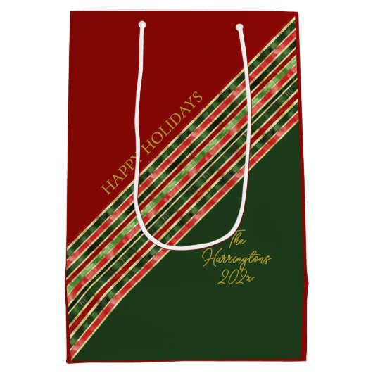 Happy Holidays Elegante Frische Pasta machen Mittlere Geschenktüte (Rückseite)