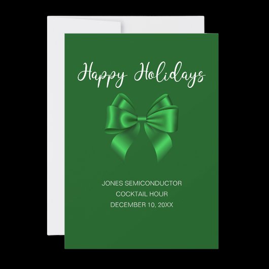 Happy Holidays Elegante Green Einladung