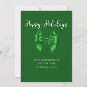 Happy Holidays Elegante Green Einladung (Vorderseite)