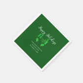 Happy Holidays Elegante Green Serviette (Ecke)
