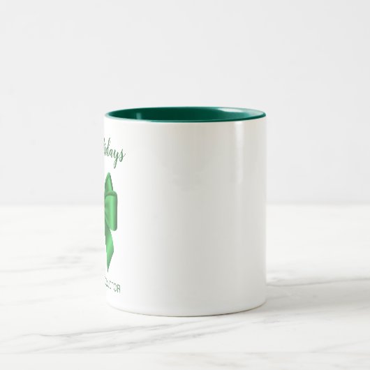 Happy Holidays Elegante Green Zweifarbige Tasse (Mittel)