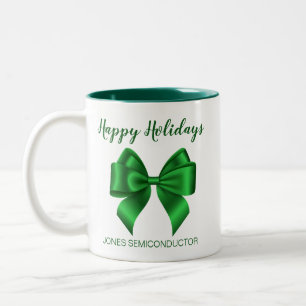 Happy Holidays Elegante Green Zweifarbige Tasse