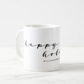 Happy Holidays Elegante Handwriting Holiday Famili Kaffeetasse (Vorderseite Links)