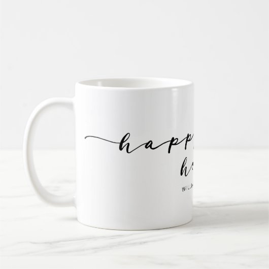 Happy Holidays Elegante Handwriting Holiday Famili Kaffeetasse (Links)