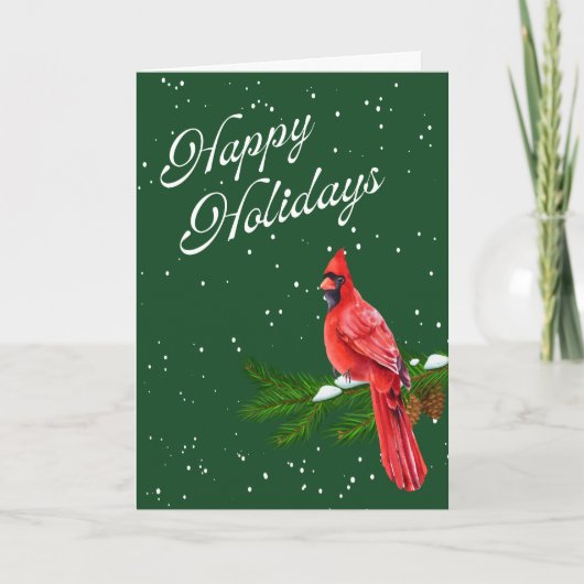 Happy Holidays Elegante Karte (Vorderseite)