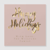 Happy Holidays Elegante Rosa Rose Magnetkarte (Vorderseite)