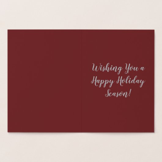 Happy Holidays Elegante Rot Folienkarte (Innenseite)